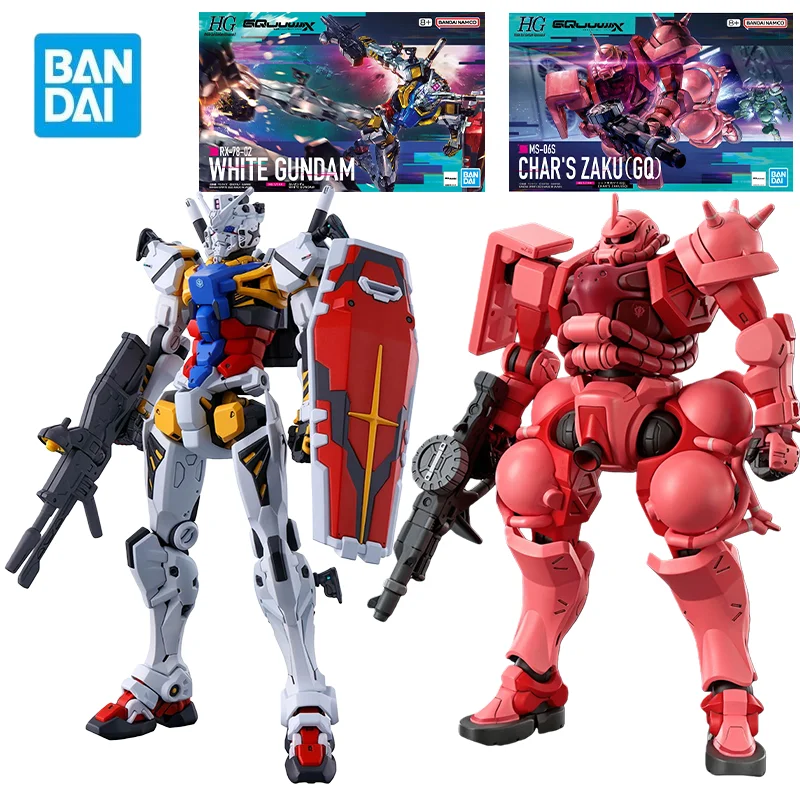 

BANDAI HG 1/144 RX-78-02 White Gundam/MS-06S Char's Zaku Ⅱ Action Figures Gundam GQuuuuuuX Anime Model Kit Toys for Boys