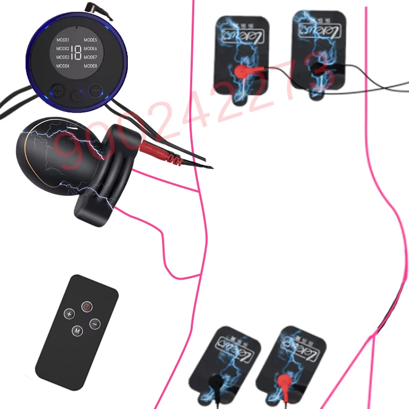 BDSM Strong Electro Shock Glans Trainer Massage Cup Electric Massage Pads Penis Stimulator Male Delay Masturbation Gay Sex Toys
