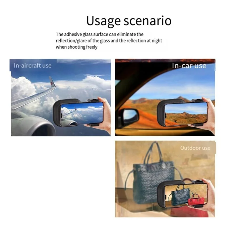 Cell Phone Hood Anti-Glass Window Reflector Lens to Eliminate Reflective Portable Cover Window Accessories