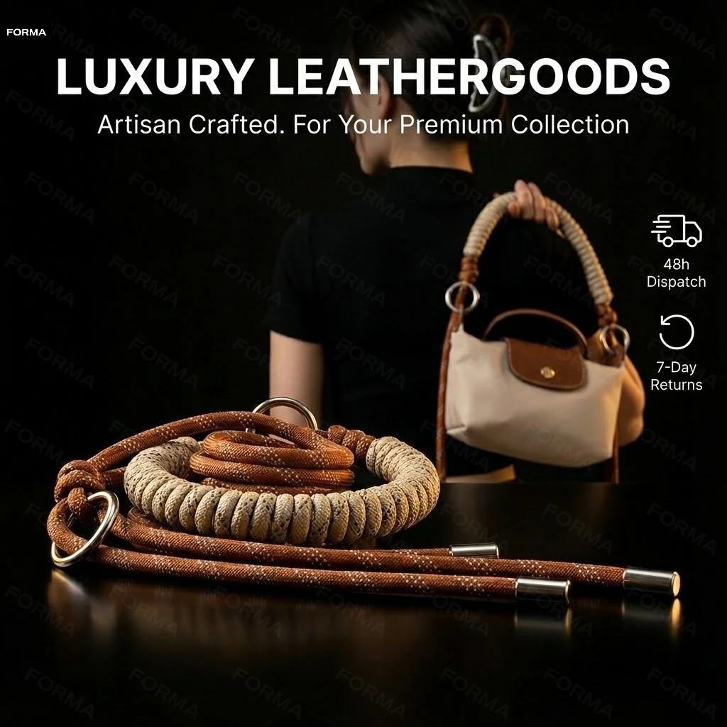 

Handmade Woven Rope Bag Strap Short Top Handle Replacement for Mini Messenger Toiletry Bag DIY Accessories Thick Cotton Belt