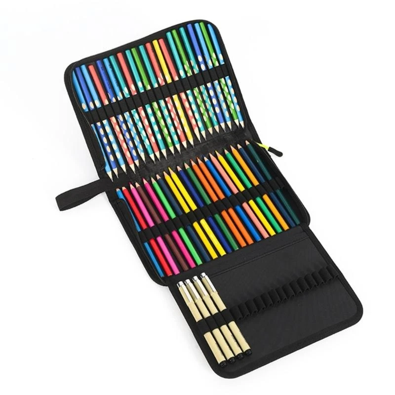 T5EA 용량 색칠 연필 케이스 60/72/100/120 슬롯 색칠 연필 조직자 가방 대용량 그리기 연필 케이스