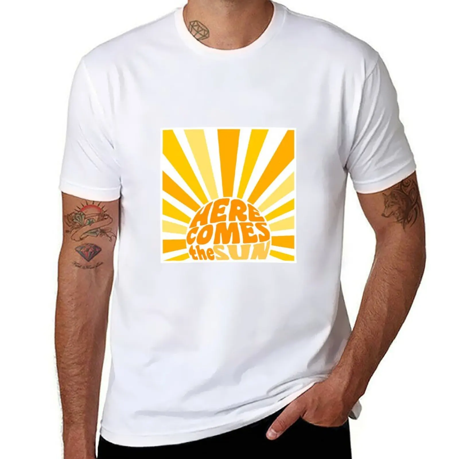 

here comes the sun T-Shirt man t shirts for men casual t shirts for man pack cotton T-Shirt