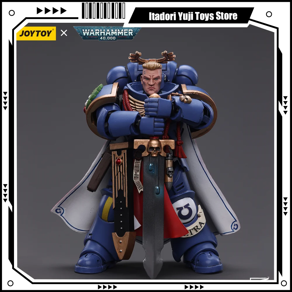 [EN STOCK] JOYTOY Warhammer 40k 1/18 figuras de acción Ultramarines Primaris capitán con espada eléctrica y pistola de Plasma modelo de Anime
