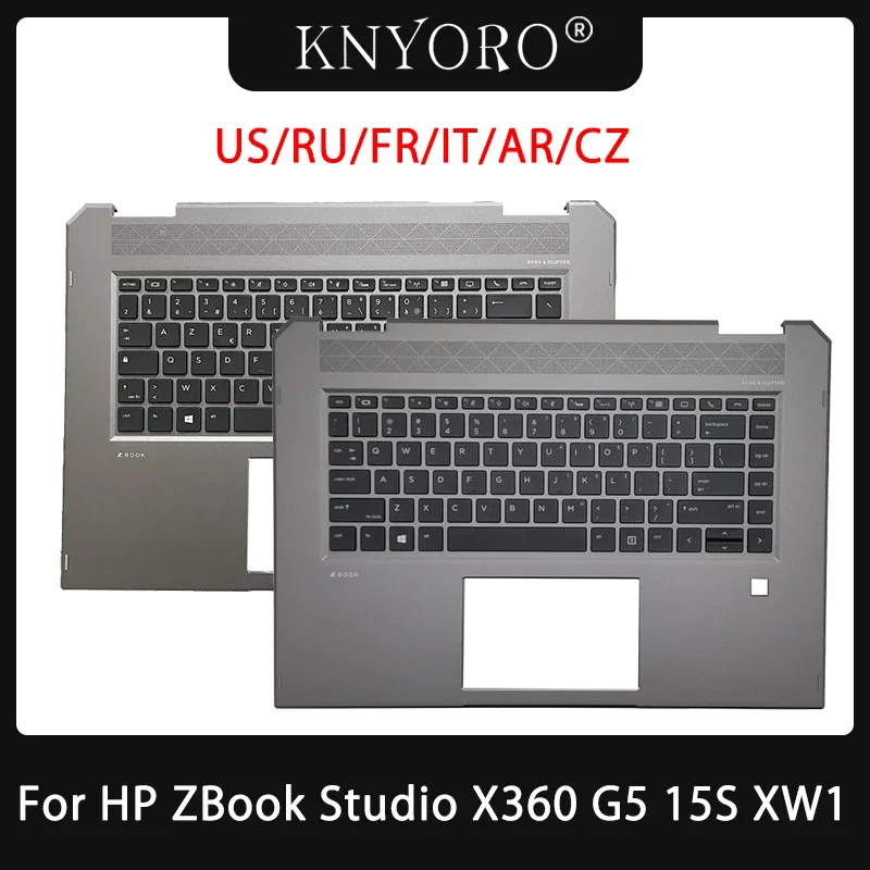 

New Laptop US/Russian/French Keyboard For HP ZBook Studio X360 15S G5 XW1 Palmrest Cover Top Backlight Keyboard Bottom Case