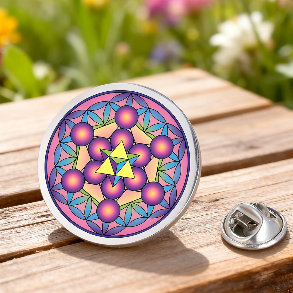 

Dawapara Metatron's Cube Merkaba Brooch Archangel Seals Sacred Geometry Lapel Pins Stainless Steel Jewelry