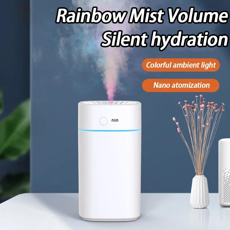 

Mini h2o Air Humidifier LED Light 300ml Spray Cool Mist Maker Aromatherapy humidifier Double Wet Aroma Essential Oil Diffuser