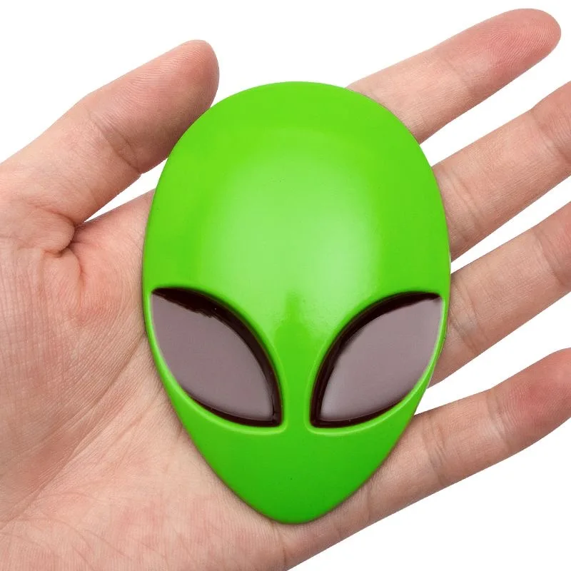 Metallo 3D Alienware Alien Head UFO Logo Badge Emblem decalcomanie moto Car Trunk Body Windows Sticker accessori per lo Styling automatico