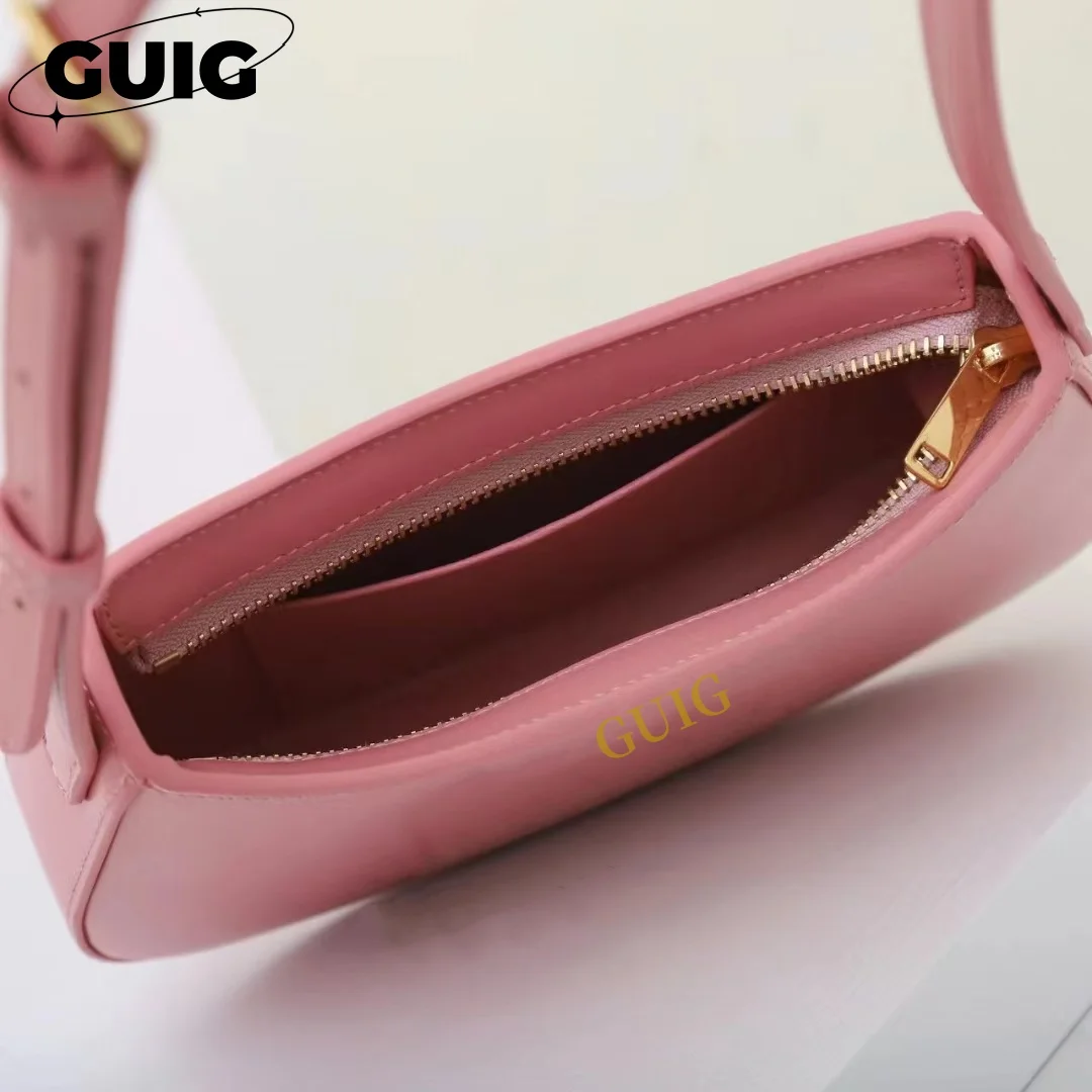 Guig novos sacos femininos de luxo couro original personalizado rosa senhora bolsa ombro sacos marca para mulheres moda bolsa feminina