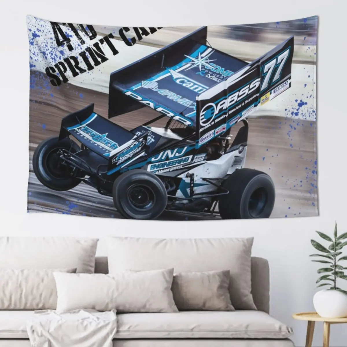 

Big 410 Sprint Car Tapestry Home Decorations Aesthetic Wall Carpet Decoration For Home Tapestry