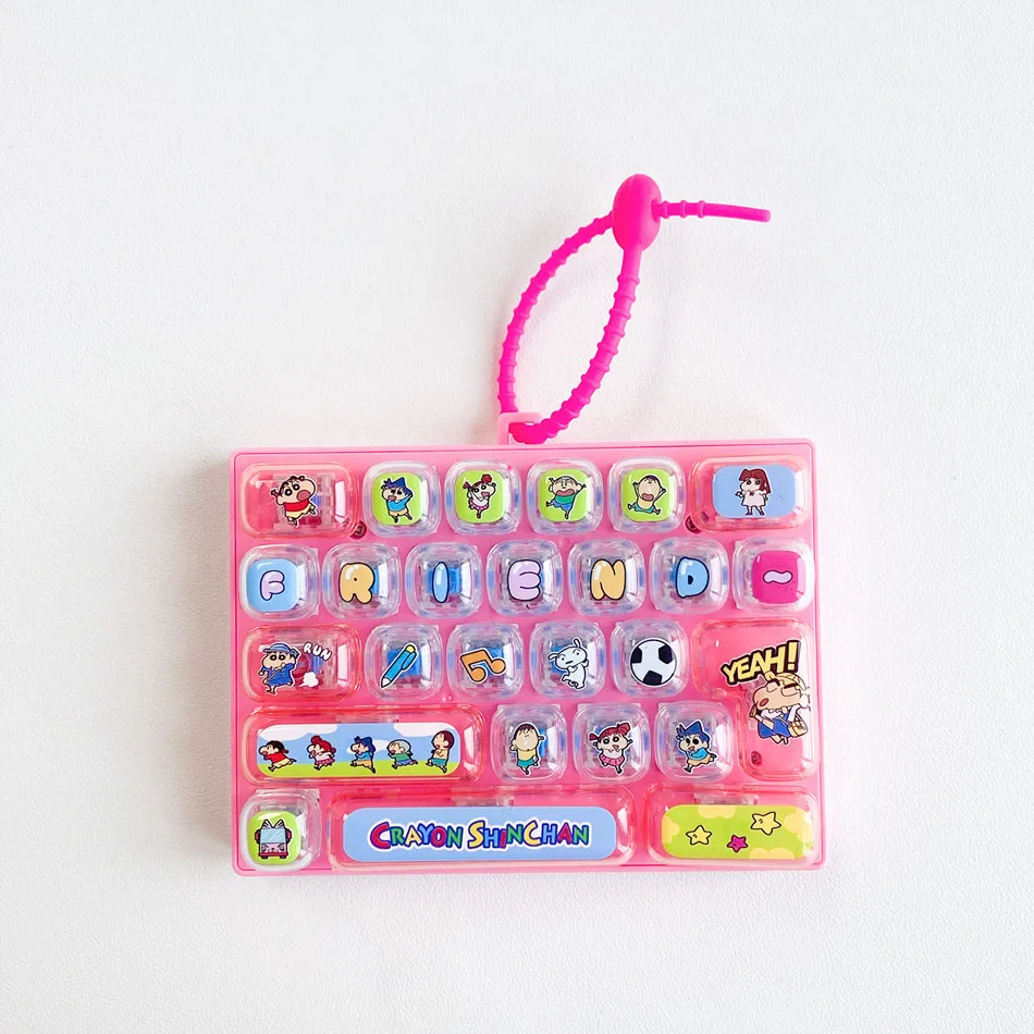 26Grid Keycap Clicker Anti Stress Fidget Keyboard Keychain Decompression Button Cartoon Hand Relax Party Favor Gift 26구 키캡 키링