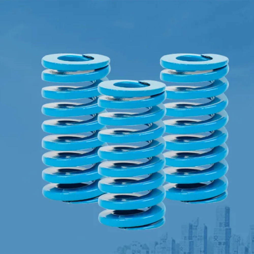 1pcs Outer Dia 10.5-43mm Sky Blue Mold Spring Alloy Steel Rectangular Helical Compression Heavy Duty Die Spring Length 15-175mm