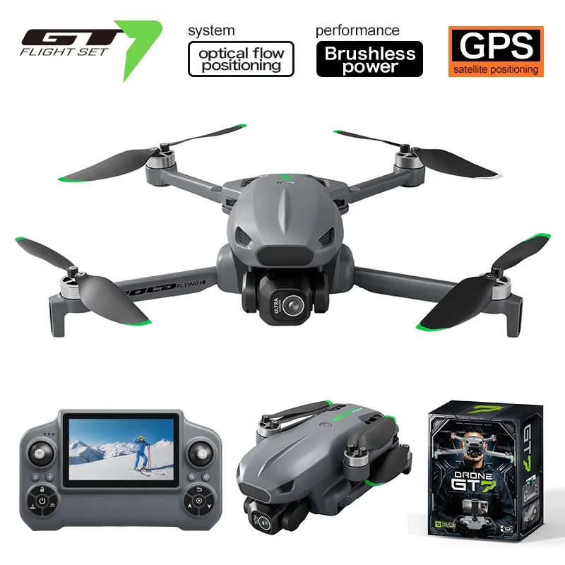 GT7 RC Professional Drone GPS 4K HD Camera 5G WiFi Quadcopter With 4.3 inches Screen Remote Control Drone Aerial Photography Toy