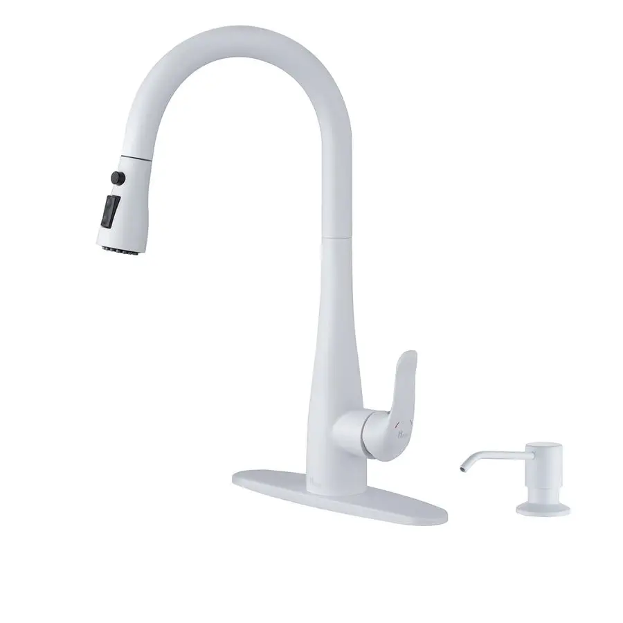 

Смеситель для кухонной мойки из нержавеющей стали с дозатором для мыла и выдвижным распылителем, однорычажный, с 1 или 3 отверстиями, для современной кухни