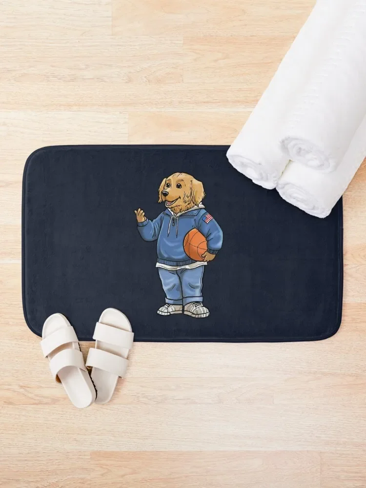 Golden Retriever Basketball - Adograble Bath Mat Bathroom Slip Carpet For Bath Anti-Skid Bathroom Items Mat