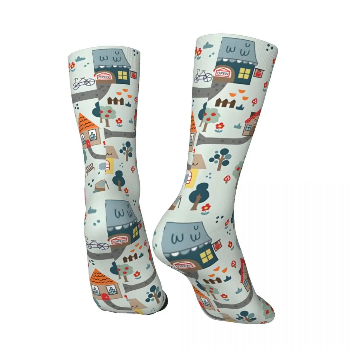 Crazy compression The Simple Life Sock for Men Harajuku Seamless Pattern Crew Sock Casual