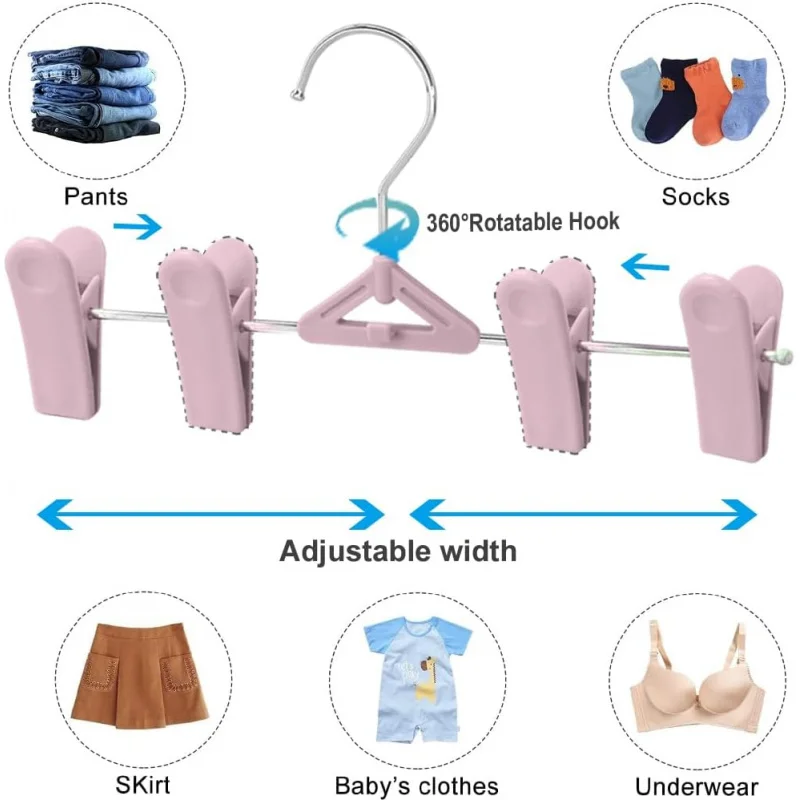 30 Pants Hangers with Clips, Skirt  Stackable Plastic Clothes Jean Ha