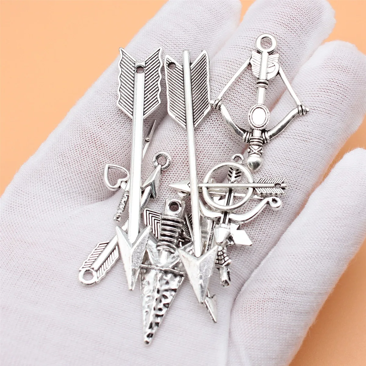 11pcs Antique Silver Color Arrow Charms Collection For DIY Jewelry Making, 11 Styles, 1 of Each