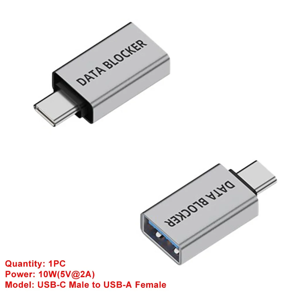 فقط لشحن مانع بيانات USB يحمي ضد ربط العصير ورفض القرصنة USB Type-C المدافع من سبائك الألومنيوم لحماية الخصوصية