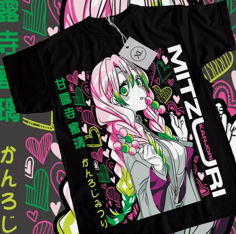 Mitsuri Kanroji T-shirt Demon Slayer Kimetsu No Yaiba Nezuk Gift Shirt All Size