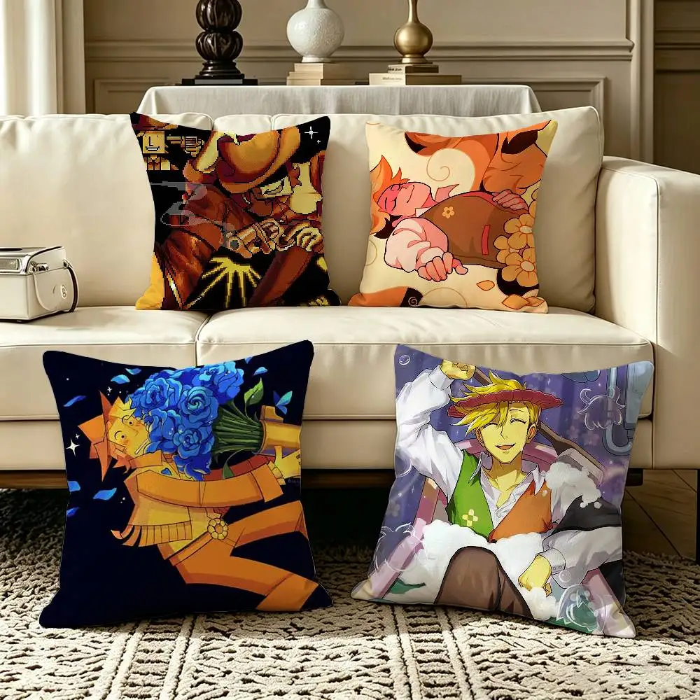 YELLOW DELTARUNE  Pillow Case Square Double-Sided Sofa Cushion Cover Bedroom Bedside Pillow
