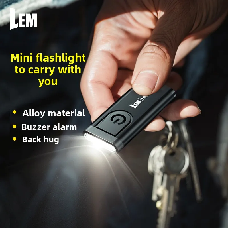 

T5pro Personal Safety Keychain Flashlight - Compact LED Light with 130DB Alarm & Strobe, USB Rechargeable for Women, Emergency