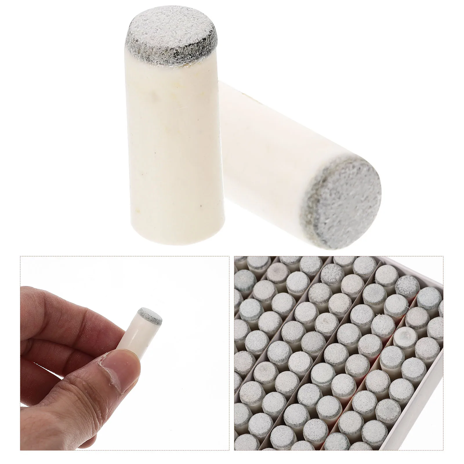 

100 Pcs Pool Cue Billiard Tip Replacement Accessories Tips for Stick Portable Silver Cues