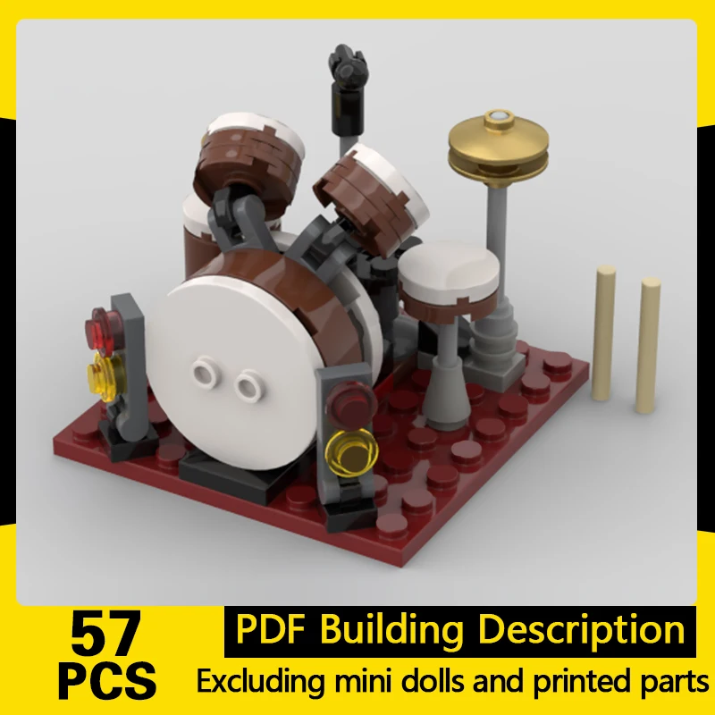 

City Street View Model MOC Building Bricks Small Drum Kit Modular Technology Gifts Holiday Assemble Children Toys Suit
