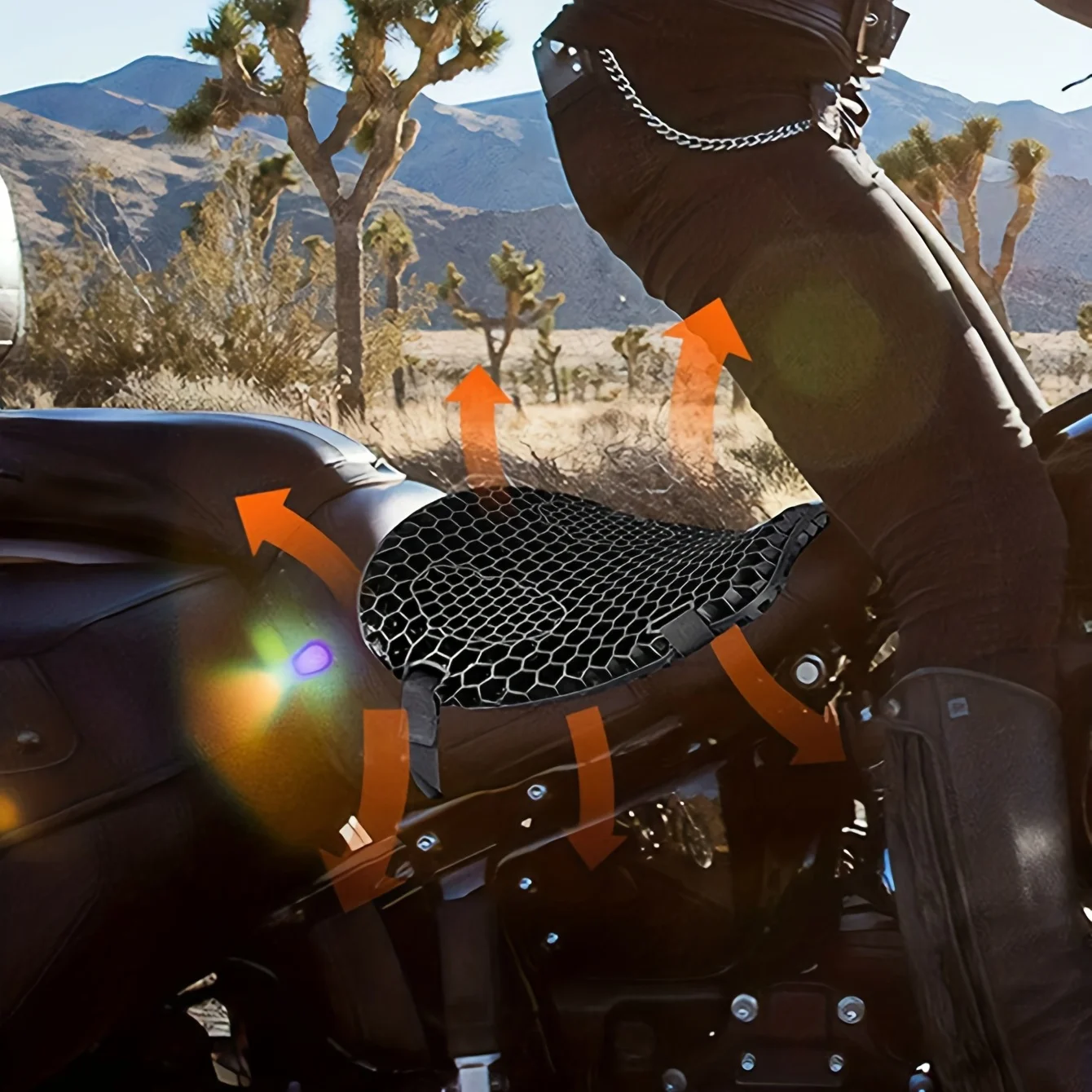 Motorcycle Seat Cushion 3D Honeycomb Mesh Motorbike Seat Pad Breathable Quick-drying Motorbike Shock Absorbing Relief Cushions - Image 4