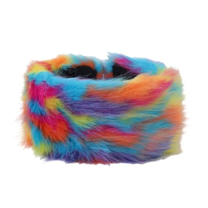 

652F Woman Plush Color Matching Bucket Hat/Neck Warmer Empty Top Mongolian Hat Winter