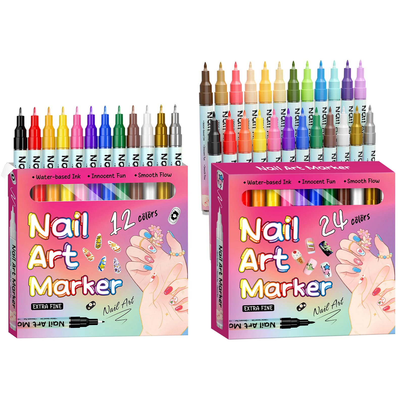 Markery do zdobienia paznokci szybkoschnące DIY pisaki do rysowania na paznokciach wodoodporne markery do malowania paznokci narzędzia do manicure do użytku domowego i salonowego