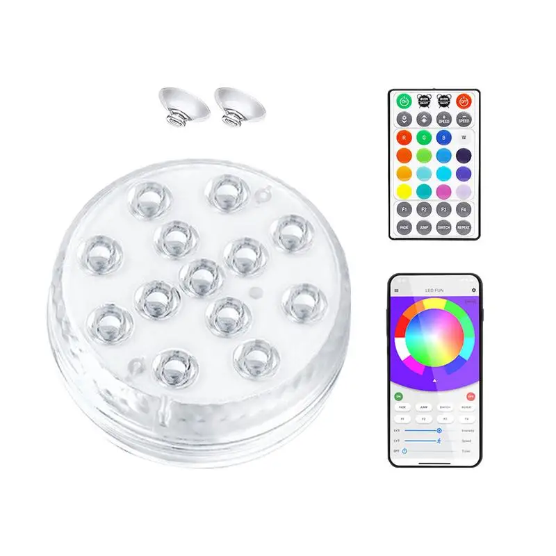 

Submersible LED Lights 16 Color Changing LED Tea Lights Decorative Spot Lights Remote Control Fish Bowl Light Battery Operated