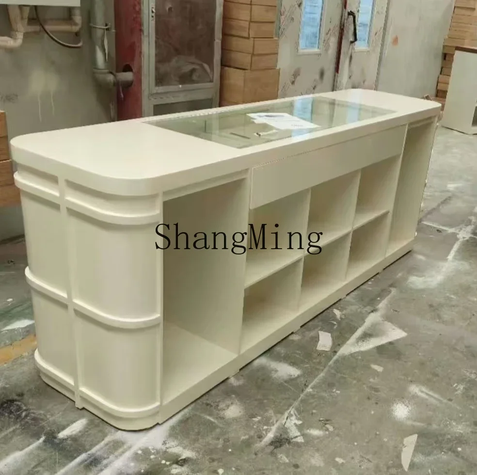 ZYY Commercial Cashier Reception Desk Clothing Store Counter Table Store Display Nakajima Water Station