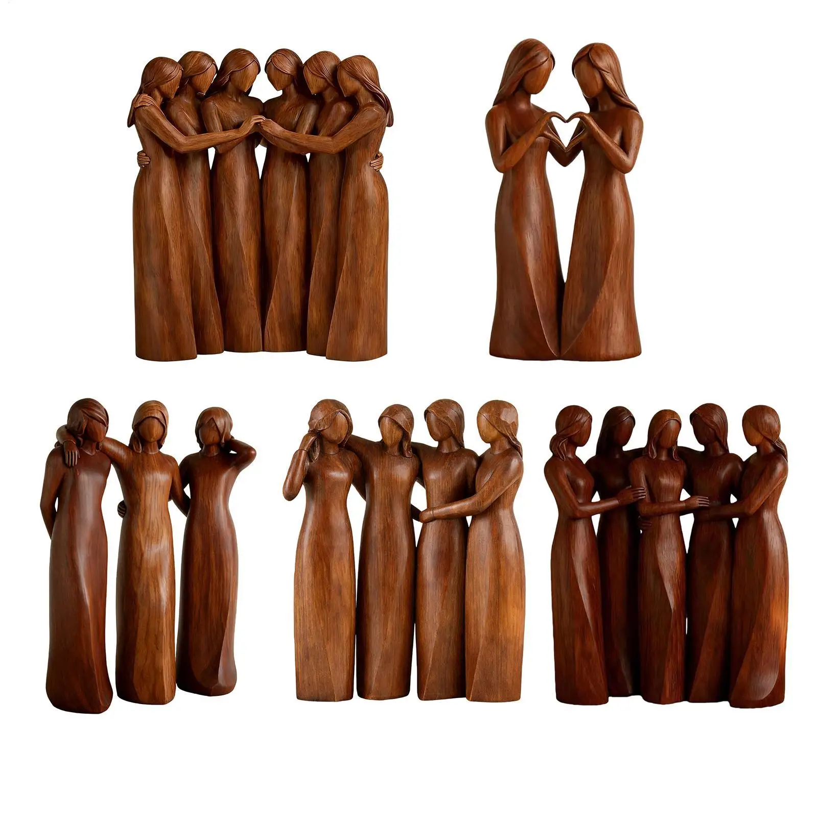 Sister Figurine Standing Women Resin Sculpture Friendship Gifts For Best Friends Women Desktop Ornament For Home Decoration