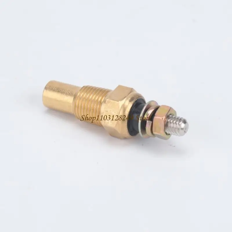 N5KD Water and Oil Temperature Sending Unit with Integrated Brass Probe, Threaded Port, Wrench Contact Area, and Top Terminal