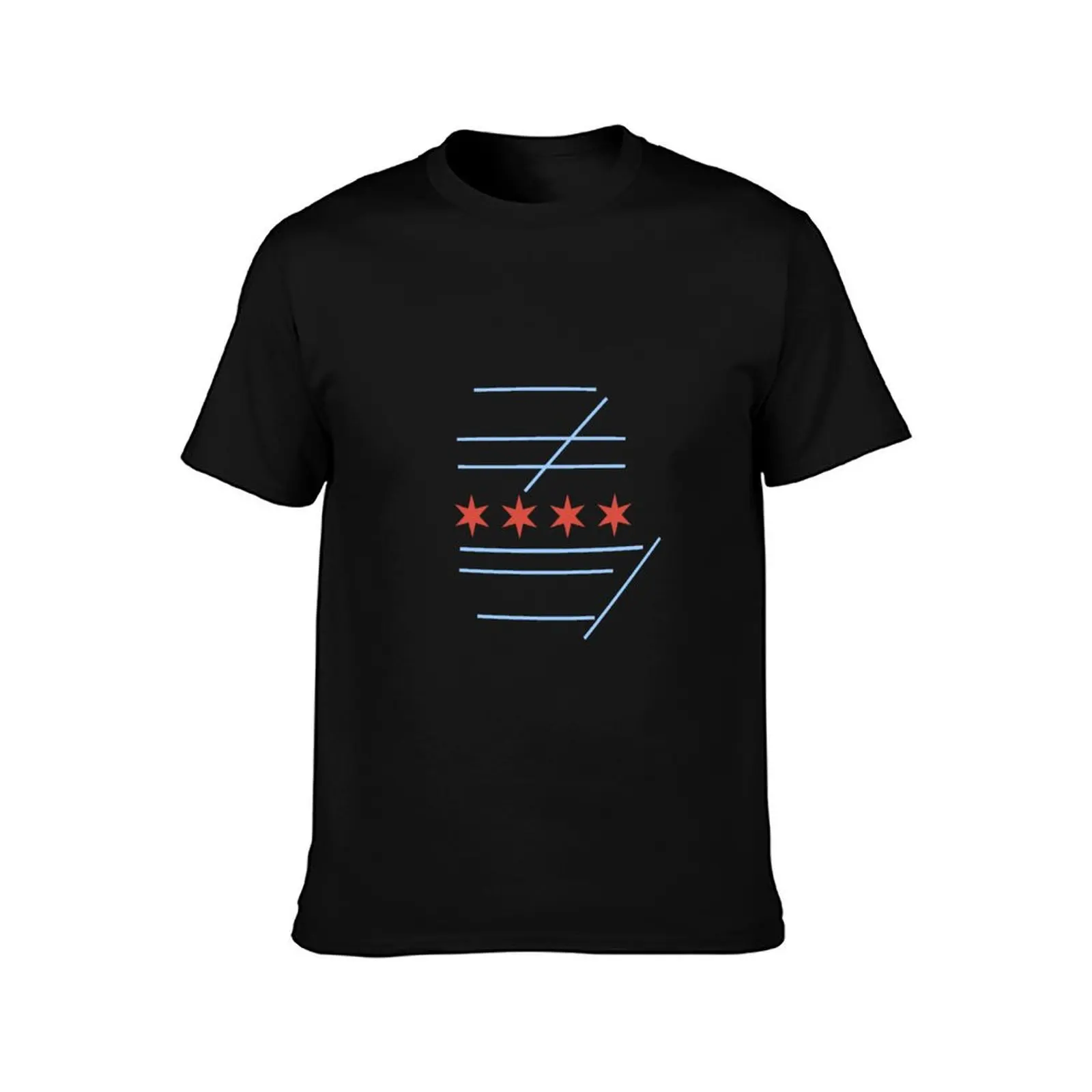 KORD Runway Map Chicago Flag T-Shirt t shirts for man cotton T-Shirt