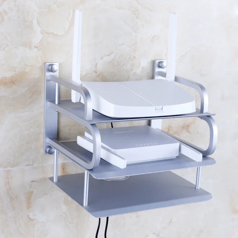 Wall Mounting Metal Wireless Wifi Router Boxes/TV Set-Top Box/DVD Player Stand/Telephone Holder Rack Shelf Bracket