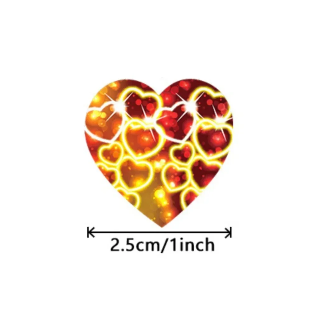 500PcsRomantic Red Heart Stickers 1Inch Love Pattern Self Adhesive Labels Valentine Party Baking Package Envelope Decor Supplies view 3