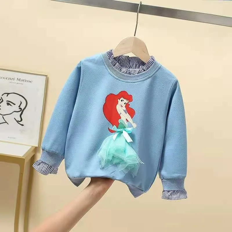 Disney Sofia Tee Shirt Quality Cotton Girl Tops for Children T-shirt Girls Long Sleeve Kids Tops Frozen Elsa Anna Clothes 2-8Y