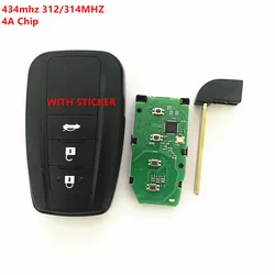 keyless 3 button Smart Car Key For USA Brazil HYQ14FBN 434mhz 312/314MHZ 4A Chip For Toyota Corolla Cross 2018 2019 2020 2021