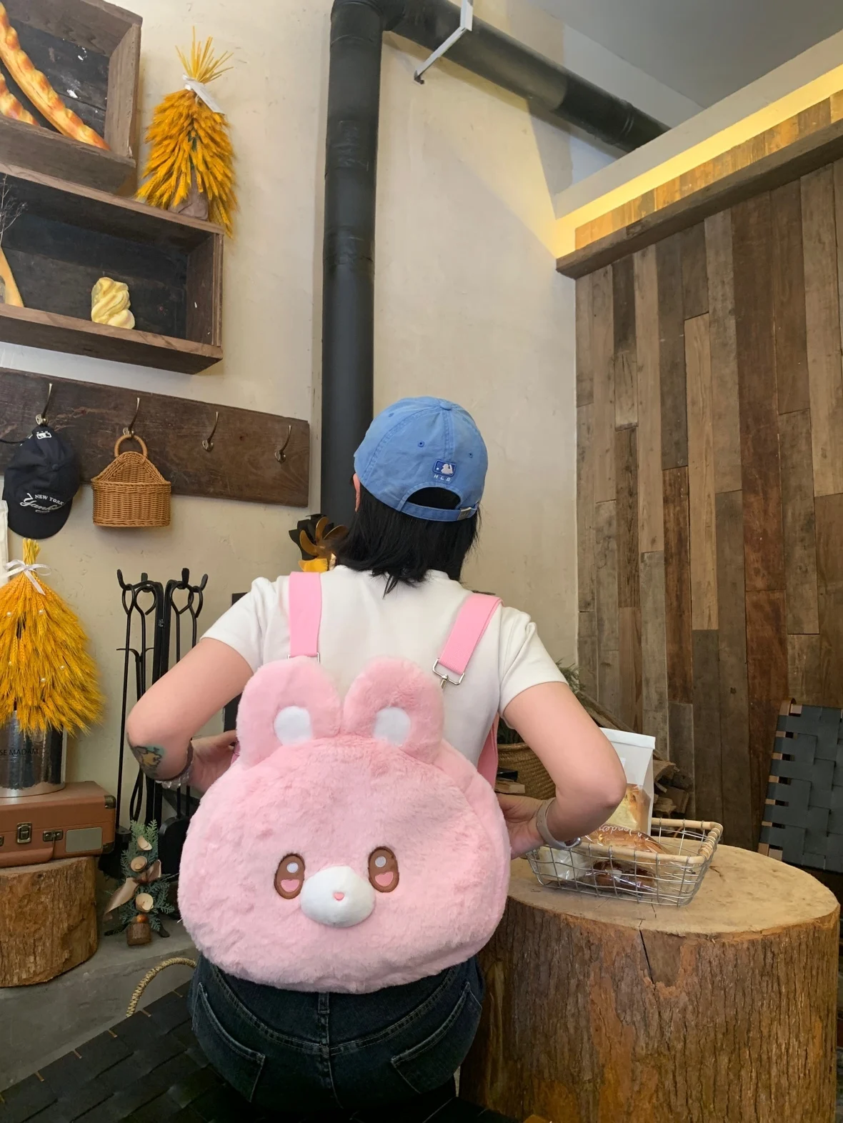 RitoDubi Big Face Bag Plush Backpack Cross Shoulder Ins Cute LazyDog Wangwangwang Cute Bear And Rabbit Bag