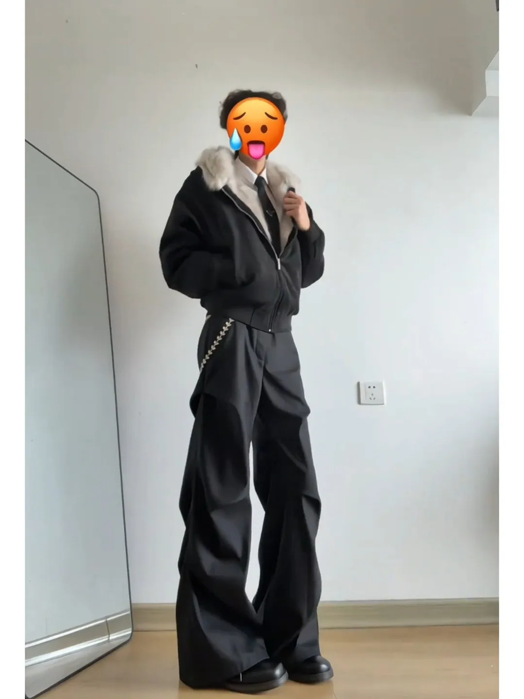 Cleanfit Bla Men's Wide Leg Pants Autumn Faion Straight Cut Trousers American Drape Knife  Casual Youth Polyester Fiber