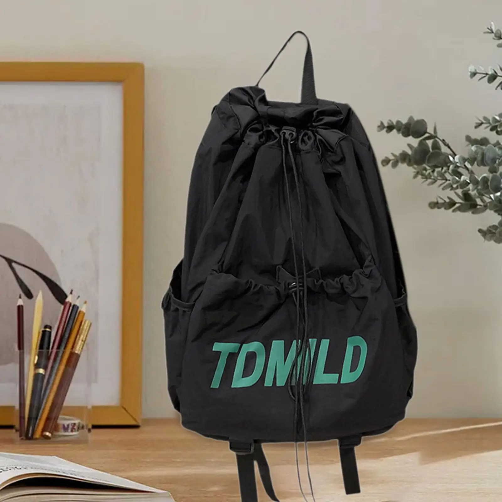Drawstring Backpack Water Resistant Casual Sack Beach Sports Sackpack Drawstring Bag for Camping Hiking Outdoor Travel Yoga view 5
