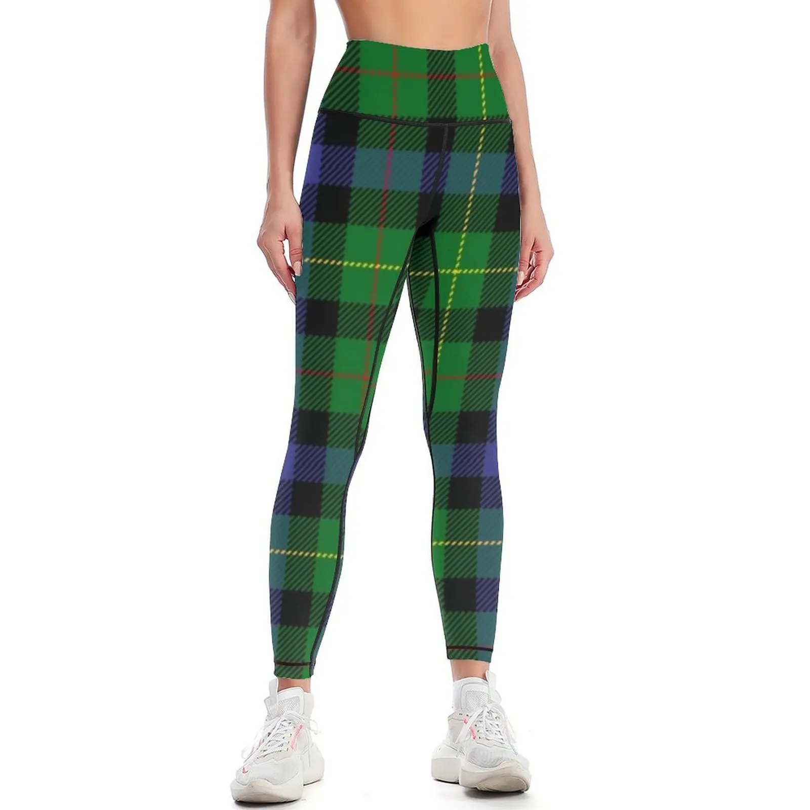 

Clan Rollo Blue and Green Tartan Leggings fitness set gym Golf wear sports tennis for Womens Leggings