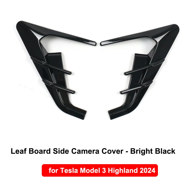 for Tesla Model 3 Highland 2024 2Pcs Side Camera Flanks Cover Leaf Board Spoiler Protector Modification New Model 3+ Accessories