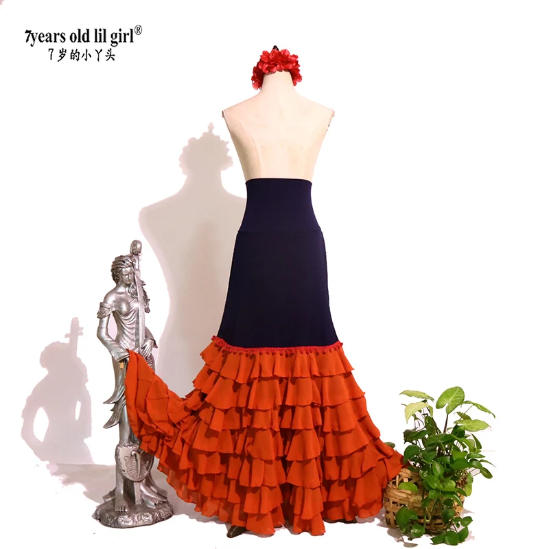 Spanisches Flamenco-Kostüm, Auftrittskleid, Damen, Mädchen, Gyspy, Ballsaal, 1 Festival, Performance, Tanzkleidung, mehrere Farben, DTT95