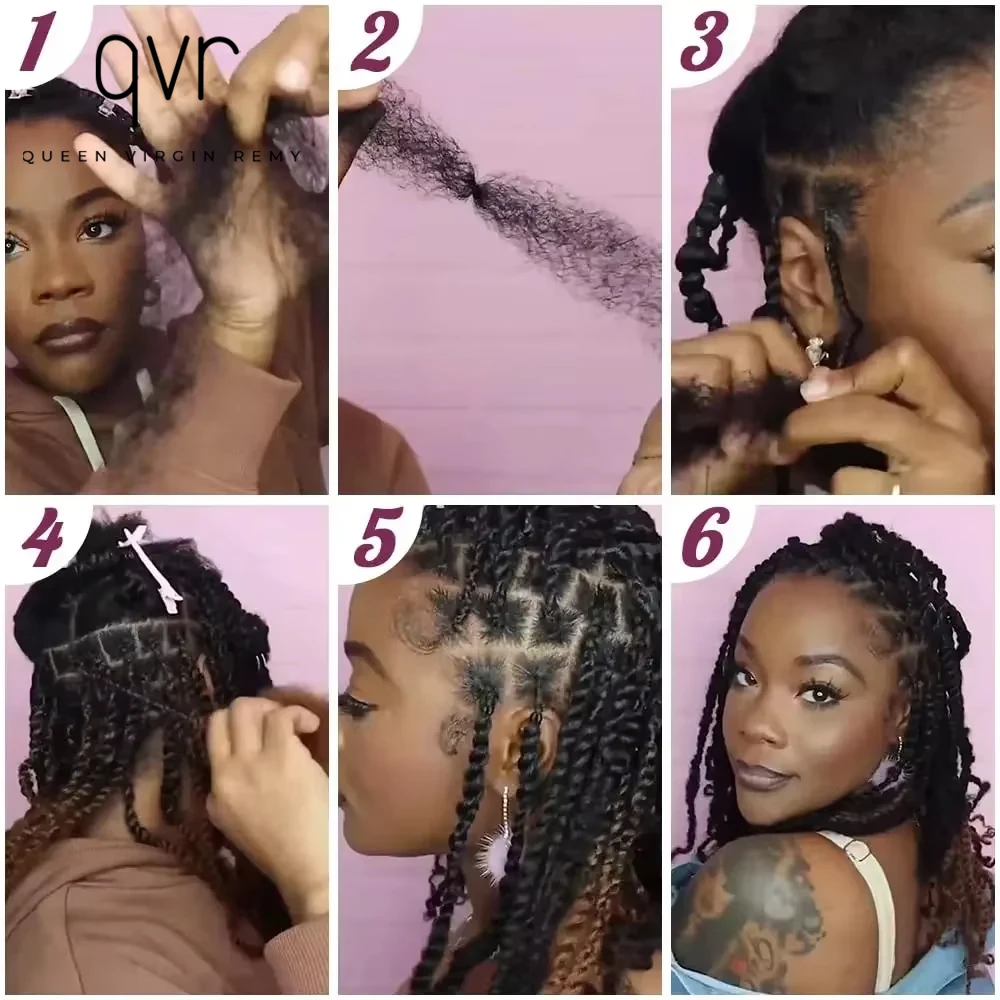 QVR Afro Kinky Bulk Human Hair 1PC Kinky Curly Bulk QVR Braiding Hair For Braiding DreadLock 50g Hair Extentions Natural Color