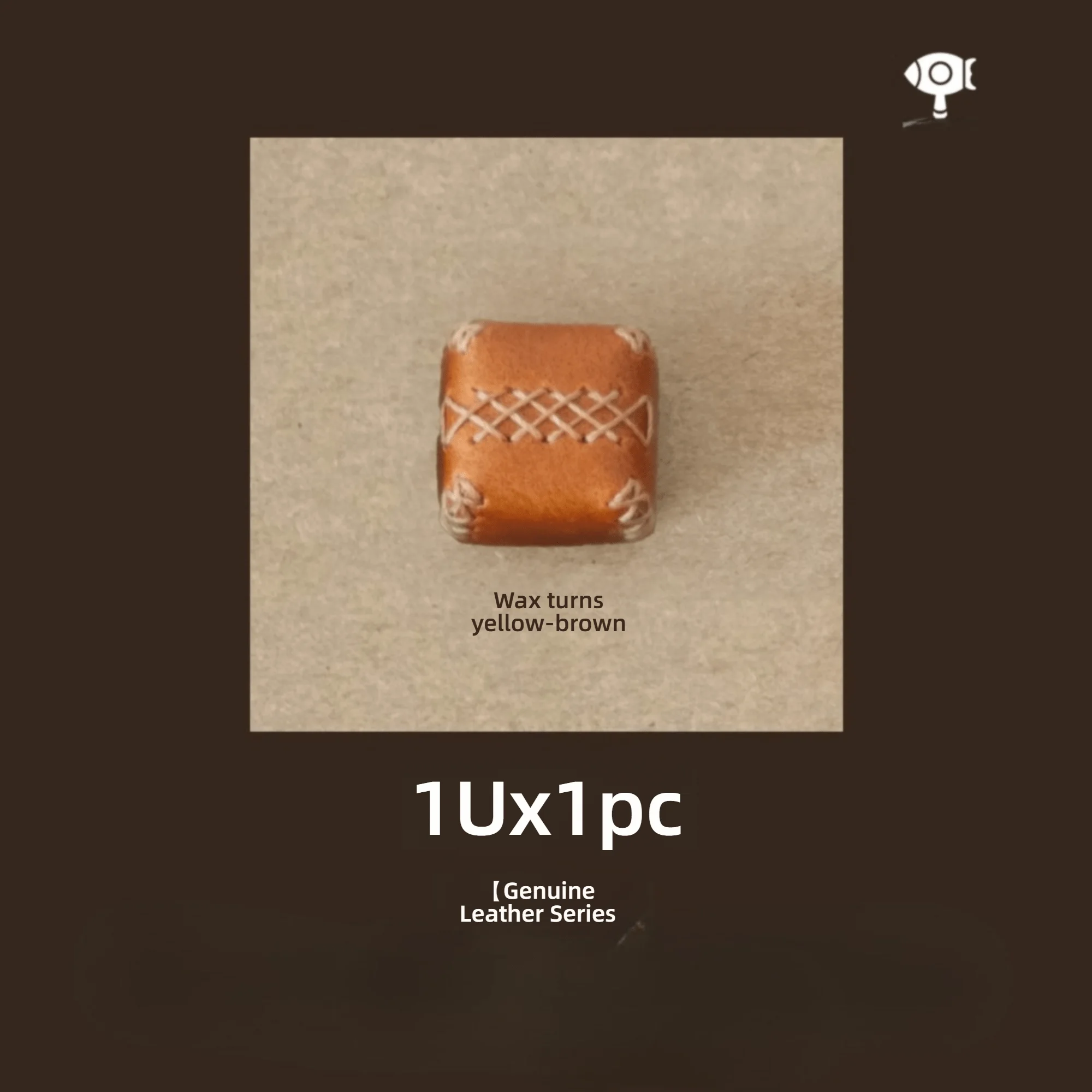 Small Square Keycaps Personalized Custom Original Retro Handmade Leather Keycaps 1pc Keycap E-sports Office Keyboard Accessories