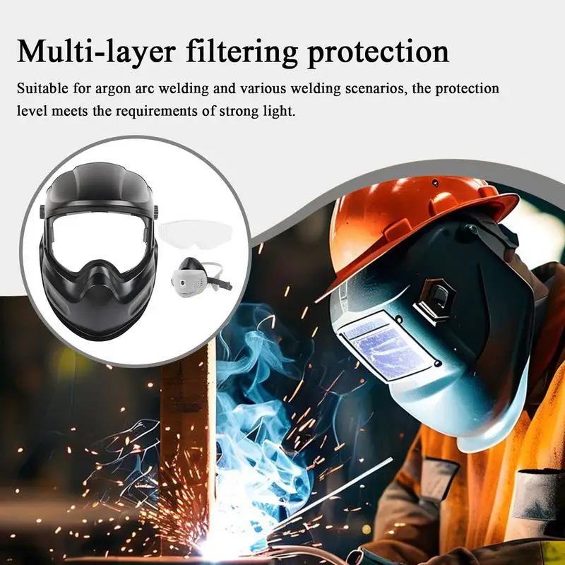 

Welding Helmet Shock Resistant Weld Hood Dust Proof Large Viewing Welding Helmet For ARC Pipeline Stick Grinding Cutting