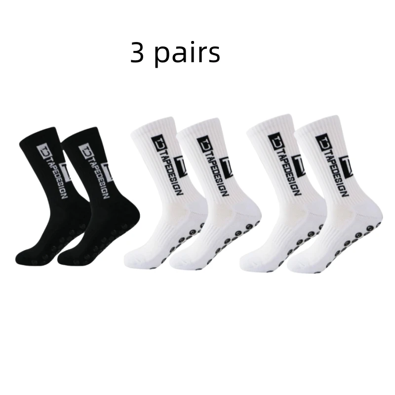 3 Pairs New Anti Slip Football Socks For Men\'s Outdoor Sports Grip Football Socks 39-45