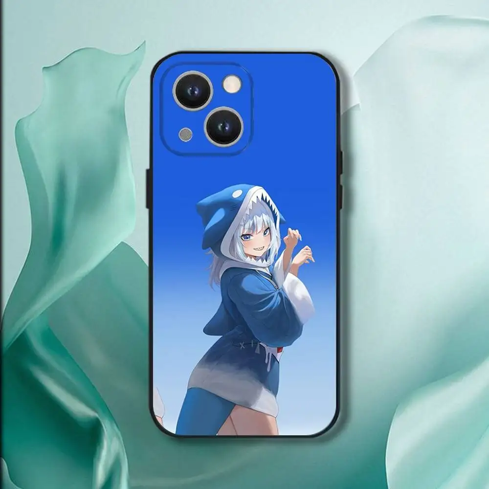 เคสโทรศัพท์ Holive Gawr Gura สำหรับ iPhone 17,16,15,14,13,12,11,Pro,XS,Max,XR,Plus,E,SE4,Mini สีดำแบบนิ่ม